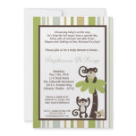 5x7 Monkey Time Zoo Animal Baby Shower Invitation