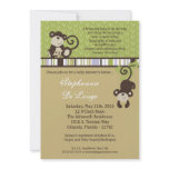 5x7 Monkey Time Zoo Animal Baby Shower Invitation