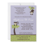 5x7 Monkey Time Zoo Animal Baby Shower Invitation