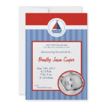 5x7 Nautical Sail Boat PHOTO Birth Announcement