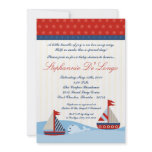 5x7 Nautical Sail Boat Whal Baby Shower Invitation