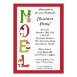 5x7 NOEL Santa Snowman Christmas Party Invitation