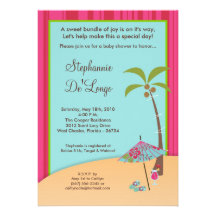 5x7 On the Beach Tropical Baby Shower Invitation