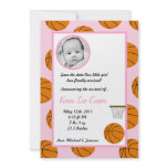 5x7 PHOTO Sports Basket Ball Birth Announcement