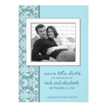 5X7 Pick YOUR OWN Colour Baroque Save the Date 2 Custom Invites