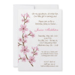 5x7 Pink Cherry Blossom Birthday Party Invitation