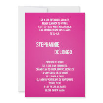 5x7 Pink DJ Spin Turntable Quinceanera Invitation