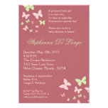5x7 Pink Green Butterfly Baby Shower Invitation