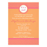 5x7 Pink & Orange Polka Dot Baby Shower Invitation