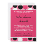 5x7 Pink Polka Dot Graduation Invitation Announcem