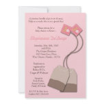 5x7 Pink Tea Bag Tea Party Baby Shower Invitation