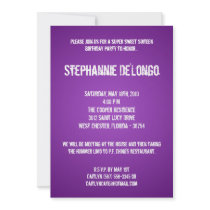 5x7 Purple DJ Turntable 16 Birthday Invitation