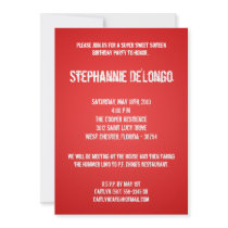 5x7 Red DJ Spin Turntable 16 Birthday Invitation