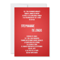5x7 Red DJ Spin Turntable Quinceanera Invitation