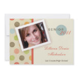 5x7 Retro Polka Dot Photo Senior Announcement
