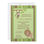 5x7 Safari Jungle Animal Birthday Party Invitation