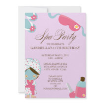 5x7 Spa Party Birthday Party Invitation