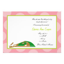 5x7 Sports Soft Ball Birth Announcement