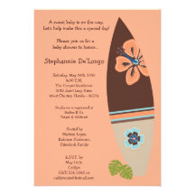 5x7 Surfer Baby Surf Boards Baby Shower Invitation