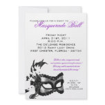 5x7 Sweet 16 Masquerade Ball Birthday Invitation