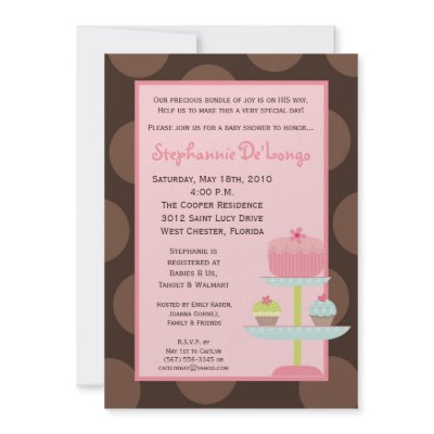5x7 Sweet Treats Cup Cake Baby Shower Invitation by AnnLeeDesigns