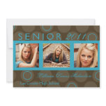 5x7 Teal Circle Polka Photo Senior Announcement