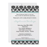 5x7 Tiffany Blue Damask Baby Shower Invitation