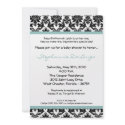 5x7 Tiffany Blue Damask Baby Shower Invitation