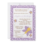 5x7 TRIPLET Purpl Butterfly Baby Shower Invitation