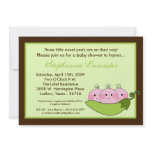 5x7 TRIPLET SweetPea in Pod Baby Shower Invitation