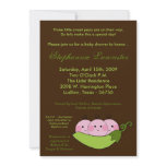 5x7 TRIPLETS Sweet Pea Pod Baby Shower Invitation