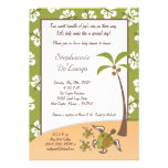 5x7 Tropical Turtle Mama TWINS Shower Invitation