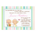 5x7 TWIN Girl Girls Girly Baby Shower Invitation