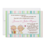 5x7 TWINS Girl Girly Birthday Party Invitation