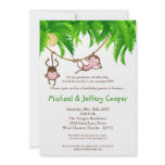 5x7 TWINS Monkey Jungle Birthday Party Invitation