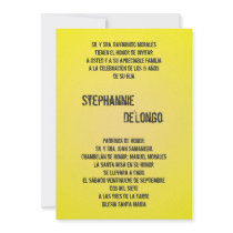 5x7 Yello DJ Spin Turntable Quinceanera Invitation