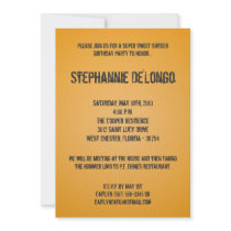 5x7 Yellow DJ Turntable 16 Birthday Invitation