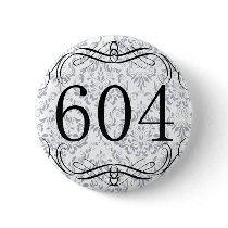 604 Area Code Pinback Buttons