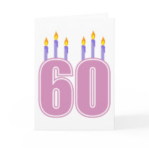 60 Birthday Candles (Pink / Purple)