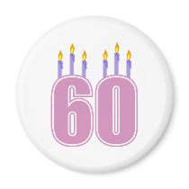 60 Birthday Candles (Pink / Purple)