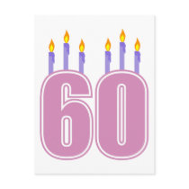 60 Birthday Candles (Pink / Purple)