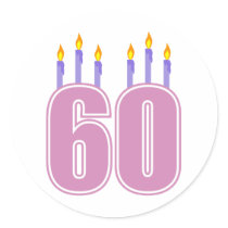 60 Birthday Candles (Pink / Purple)