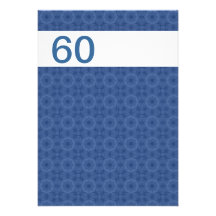 60 Birthday Party Blue and White Geometric B103 Personalized Announcements
