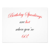 60 Birthday Spanking Custom Invite