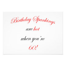 60 Birthday Spankings Personalized Announcement