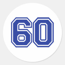 60 - number - sixty sticker