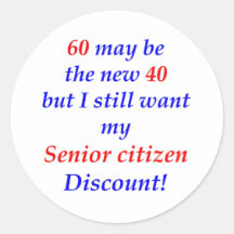 60 Senior Citizen Round Stickers