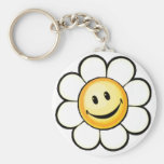 60's Flower Power Smiley Key Chain