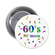 60s Music Lover Buttons