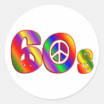 60s Peace Sign Round Sticker
